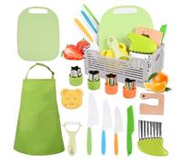 15 Pièces Couteau Enfants, Kit Couteau Sécurité De Cuisine Pour Enfants, Pour Couper Et Cuire Des Fruits Ou Légumes, Kit Cuisine Jouet Enfant 2 3 4 5 6 Ans (A)