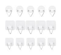 15 pièces crochets triangulaires, crochets auto-adhésifs, kit de crochet multifonctionnel, crochets collants peuvent être utilisés pour accrocher des cadres photo, des œuvres d'art et des vêtements