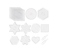 15 Pièces de 5 mm de Perles à Fusibles en Plastique, Grands Panneaux Perforés Transparents, Kits de Gabarits, Fournitures de Perles
