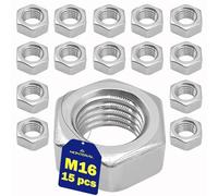 15 Pièces Ecrou Hexagonal M16 DIN 934 Fabriqué en Acier et Équipé d'un Système de Blocage Automatique - Garantie de 10 Ans - MONTERAL