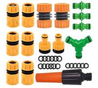 15 Pièces Embout Tuyau Arrosage, Raccords de Tuyau D'arrosage Rapide, ABS Embout Tuyau Arrosage Kit Adaptateur Tuyau Arrosage Raccord Tuyau pour Adaptateur Robinet Tuyau Arrosage Jardin