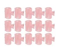 15 pièces/ensemble bigoudi rouleau rose en plastique femmes Perm pinces à cheveux grande poignée Salon de coiffure bigoudis chauds bricolage outils de coiffure pour Cheveux Courts, Moyens Ou Longs