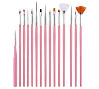 15 pièces Ensemble de pinceaux à ongles nail art,Manucure pinceau nail art pour gel UV et acrylique,Dessin Stylo Ensemble Outil À Ongles pour nail art