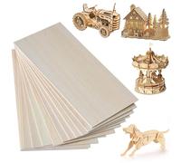 15 Pièces Feuilles de Bois de Balsa,200x100x1mm Feuille Contreplaqué,Plaque en Bois Contreplaque pour Bricolage,Modèle Artisanal Plaque en Bois,Contreplaqué non Fini,pour Loisirs Créatifs,Bricolage