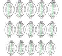 15 Pieces Fishing Method Feeder, Stainless Steel Fishing Method Feeder, Stainless Steel Fishing Bait Cage 5cm, 6cm, 7cm, For Fishing, Feeding