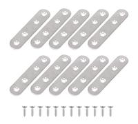 15 Pièces Fixation Droits Plats Plaques Patte Supports D’angle Plats Équerres Plate Supports de Fixation Droits 16*76mm Plaques Renfort pour Fixation de Meubles Chaise Table
