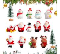 15 Pièces Fournitures de Décorations de Gâteaux Noël, Mini Jouet Santa Claus Résine Figurines, Gâteau Toppers Cupcake Décoration pour Fête Christmas Baby Shower Fête Animaux, Enfant Cadeau Fée Jardin