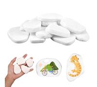15 Pièces Galets à Peindre, 3-8cm Pierres Plates à Peindre, Galets Naturels pour Peinture DIY, Pierres Blanches à Peindre, Galet Blanc pour Dessin sur Pierre, Décoration d'Aquarium et de Jardin