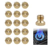 15 pièces Gicleur gaz Butane Universels, 3x(0.5/0.65/0.7/0.87/0.95mm), Gicleur Butane pour Gazinière, Injecteur de Gaz Gicleur Bouteille Kit de Conversion,Classe énergétique A