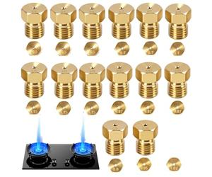 15 Pièces Gicleur Gaz Butane Universels, Jeu de Conversion pour Gazinière et Plaque de Cuisson, Injecteur Gaz Butane, Propane, Gaz de Ville, Tailles 0.5 à 1.02 mm, Compatible GPL et Brûleurs