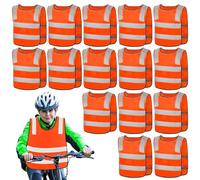 15 Pièces Gilet Jaune Enfant, Gilet De Sécurité Pour Enfants, Gilet De Sécurité Réfléchissant Enfants, Visibilité À Gilet Réfléchissante Pour Le Chemin De L'École, La Circulation Routière, Le Cyclisme