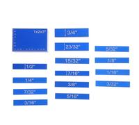 15 Pièces Jauge de Hauteur, Jeu de 15 Blocs Métal | Échelles Finement Gravées, Design Modulaire Empilable, Bleu Visible, pour Fraises et Lames