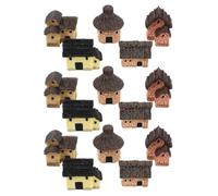 15 Pièces Maison Miniature en Résine Rustique | Décor de Bureau, Scène Miniature Diy, Style Moderne Rustique, pour Paysage, Jardin et Composition