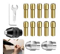 15 Pièces Mandrin Compatible avec Dremel, 3 Pièces de Rechange (0.8-3.2mm), Mandrin Rapide Métal Écrou Laiton, Compatible Accessoires Rotatifs, Pour Découpe, Ponçage et Polissage