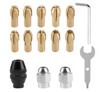 15 Pièces Mandrin Dremel pour 4486 4485,Petit Mandrin Perceuse, Adaptateur Embout Accessoires Dremel Forets de Meulage en Laiton de 0,3 mm à 3,2 mm pour 4250,4000,3000, 300, 200, 100, 8200
