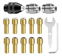 15 Pièces Mandrin Perceuse, Accessoires pour Outil Rotatif, 0,8mm à 3,2mm Remplacement 4486 Mandrin à Changement Rapide, Remplacem