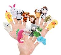 15 Pièces Marionnettes à Doigts Animaux 4 Thèmes Cultiver, Sauvage, Animal de Compagnie, Animaux Marins Cadeau de Jouets Fantaisie pour Les Enfants