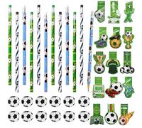 15 Pièces Marque Page Magnetique Football+12 HB Bois Crayons Football + 12 Gommes foot, Signets Magnétiques Set, Remplisseurs Sacs Fête Football Petites Gommes Amusantes pour Enfant Cadeaux