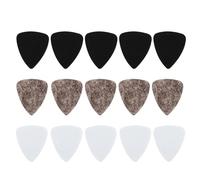 15 Pièces Médiator en Feutre Noir pour Ukulélé et Guitare, Lot | Accessoire D’instrument, Protège les Doigts, Son Plein, Adapté aux Doigts, pour Remplacement