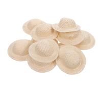 15 Pièces Mini Chapeau Tissé Cowboy Miniature 5cm en Tissu Khaki | Accessoire Vintage Rustique, Fait Main, pour Maison de Poupée et Figurines en Argile, Création DIY