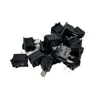 15 pièces Mini interrupteur à bascule SPST noir et rouge interrupteurs à pression bouton AC 250V 3A / 125V 6A 2 broches e/s 10 * 15mm interrupteur marche-arrêt à bascule(Mixed)