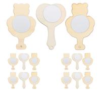 15 Pièces Miroirs en Bois à Peindre, Formes Assorties | Design Suspendable, pour Peinture Aquarelle et Cristaux, Ateliers Après L’école, Usage Classe Style Aléatoire