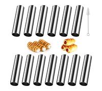 15 Pièces Moule Cannoli Acier Inoxydable, Crème Pâtissière Tube, Moule Croissant Vis Brosse Nettoyage Feuilletés Gâteau Glacé
