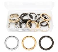 15 Pièces Mousqueton Rond 25mm, Mousqueton Sac a Main Multicolore, Anneaux à Ressort en Alliage De Zinc pour Porte-Clés Sacs à Main Tentes Bricolage