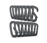 15 Pièces Mousqueton Tactique, PVC Plastique Noir Mousqueton Escalade, Mousqueton Porte Clé pour Le Sport, Sac à Dos