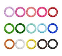 15 Pièces Mousquetons Ronds, Anneau Porte clé Mousqueton Rond Snap Ressort Anneau Boucle Alliage De Zinc Trousseau Crochet Clips pour Sacs Mousqueton Porte clé
