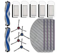 (15 pièces) N20 Plus Pièces de rechange pour aspirateur robot ECOVACS DEEBOT N20 plus/ N20 Pro Plus, 2 Brosse à rouleau, 4 brosses latérales, 5 filtres HEPA, 6 Serpillères, Kit d'accessoires