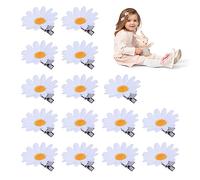 15 Pièces Pinces à Cheveux Marguerite, Accessoires Tresse Mignons, Petites Pinces à Cheveux Fleur, Pinces à Griffe Fleur Antidérapantes pour Femmes Filles (Blanc)