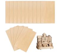 15 Pièces Planche de Balsa 200 x 100 x 1,5 mm, Plaque de Bois Carrée en Contreplaqué pour Loisirs Créatifs, Bois de Modélisme pour Avion et Bateau