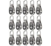 15 pièces Poulie inox Set 15mm Poulie de renvoi Charge 35kg Poulie de mouflage Equipement d'escalade Design ergonomique Lourde charge Bloc de poulie simple