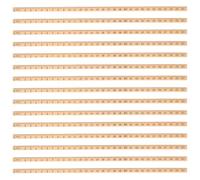 15 Pièces Règle Droite en Bois Carrée 30cm à Échelle Simple, Kaki