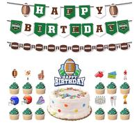 15 Pièces Rugby Gâteau Décoration, Décorations de Cupcakes de Rugby, Décoration de Gâteau American Football, Gâteaux Topper Football, pour Anniversaire, Douche de Bébé et Fête