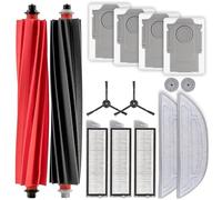 (15 Pièces) S8 MaxV Ultra accessoires compatible avec Roborock S8 MaxV Ultra/ S8 Max Ultra, 2 brosses, 2 brosses latérales, 3 filtres HEPA, 4 sacs à poussière, 2 grands + 2 petits tampons à vadrouille