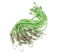 15 Pièces Sandow Élastique Vert 4mm avec Crochets | Fer et Latex, Fixation Légère, Usage Bureau ou Études, Rangement D’outils, Activités Dehors