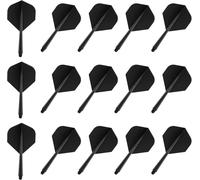 15 Pièces Tiges et Ailettes de Fléchettes Intégrées,Noir Flechettes Pointe Plastique 2BA,Accessoire Flechette Standard en Lastique de 75 mm avec Diamètre Fileté pour Jeu de Fléchettes