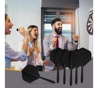 15 Pièces Tiges et Ailettes de Fléchettes Intégrées, Noir Flechettes Pointe Plastique 2BA, Accessoire Flechette Standard en Lastique de 75 mm avec Diamètre Fileté pour Jeu de Fléchettes