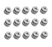15 pièces ton argent 12 mm de diamètre tête en métal connecter came armoire meubles connecteur raccords à came connecteur commun écrou came serrure connecteurs électriques-12 mm (argenté)