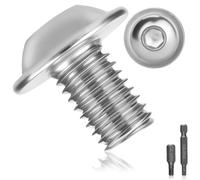 15 Pièces Vis M8 Boulon Inox M8x12mm Vis à Tête Poelier Bombée Avec Bride et Six Pans Creux A2 V2A Vis à Métaux Bouton Vis à Tête Hexagonale Acier Inoxydable Entièrement pour Génie Mécanique