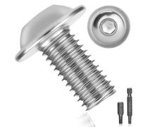 15 Pièces Vis M8 Boulon Inox M8x20mm Vis à Tête Poelier Bombée Avec Bride et Six Pans Creux A2 V2A Vis à Métaux Bouton Vis à Tête Hexagonale Acier Inoxydable Entièrement pour Génie Mécanique