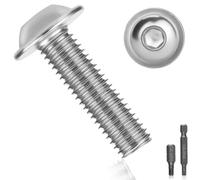 15 Pièces Vis M8 Boulon Inox M8x35mm Vis à Tête Poelier Bombée Avec Bride et Six Pans Creux A2 V2A Vis à Métaux Bouton Vis à Tête Hexagonale Acier Inoxydable Entièrement pour Génie Mécanique