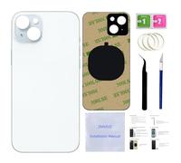 15 Plus Verre arrière de rechange pour iPhone 15 Plus (bleu, 6,1 pouces) avec ruban adhésif préinstallé, instructions d'installation (français non garanti) + outils de réparation (bleu)