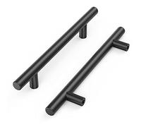 15 Poignées de Cuisine Noires, Poignées D'armoire Creuses Brossées, Poignées de Porte en Acier Inoxydable, avec Vis, Distance de Perçage 128mm, pour Armoire Tiroir (198mm)