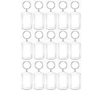 15 Porte Cles Photo Acrylique Transparent Rectangle 4x5.5cm Double Face | Personnalise vierge, recto verso, souvenir famille amis, objet creatif, cristal limpide premium qualite optimale