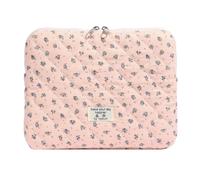 15 Pouce Boîtier à Manche pour Ordinateur Portable Floral bouffé, Sac de Protection esthétique pour Ordinateur Portable, Couverture pour Ordinateur Portable Doux matelassé(Pink)