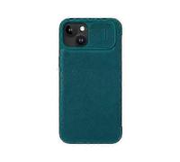 (15 Pro Max,Green)Compatible with Iphone 15 Nillkin Qin Series Pro Plain Leather Mobile Phone Case