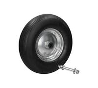 15" Roue de Brouette - Caoutchouc Plein Increvable PU - 4.80/4.00-8 - avec Axe